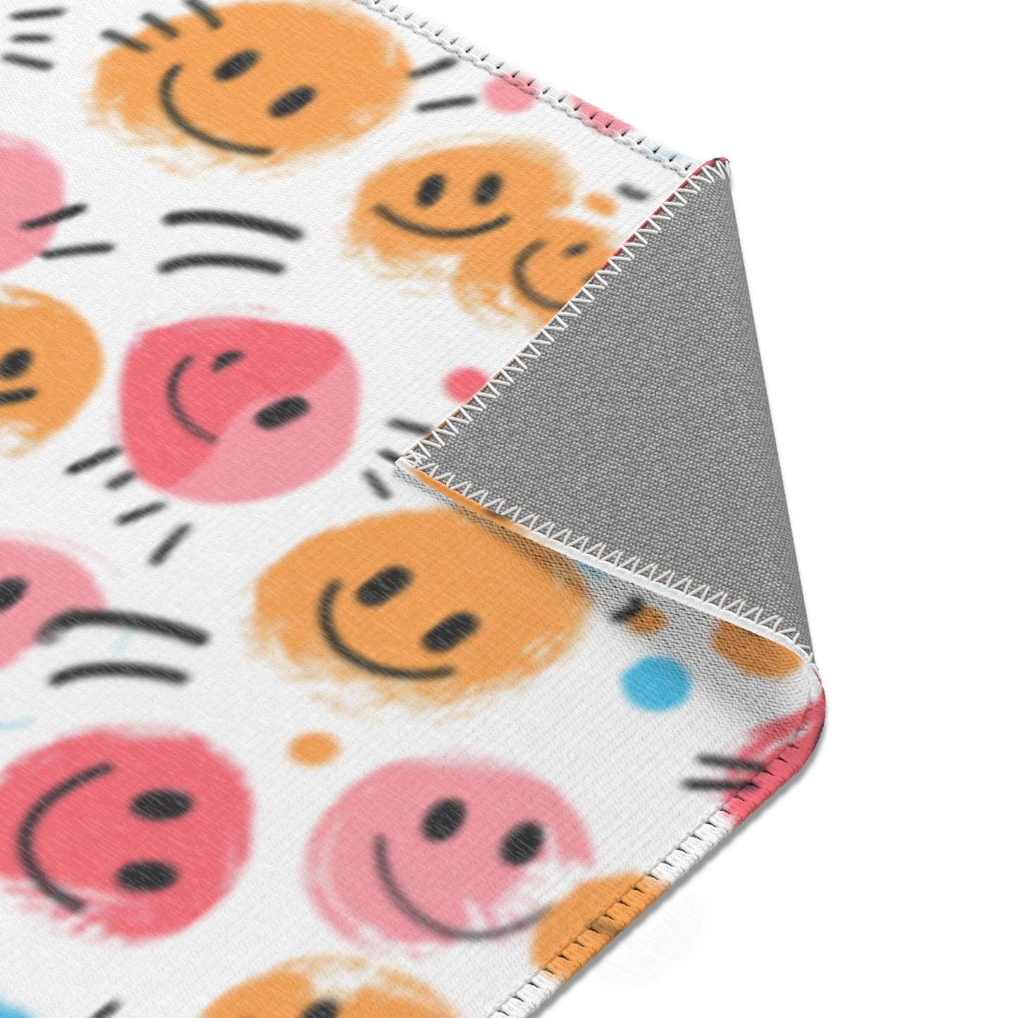 Cheerful Smiley Face Area Rug - Brighten Up Your Living Space!