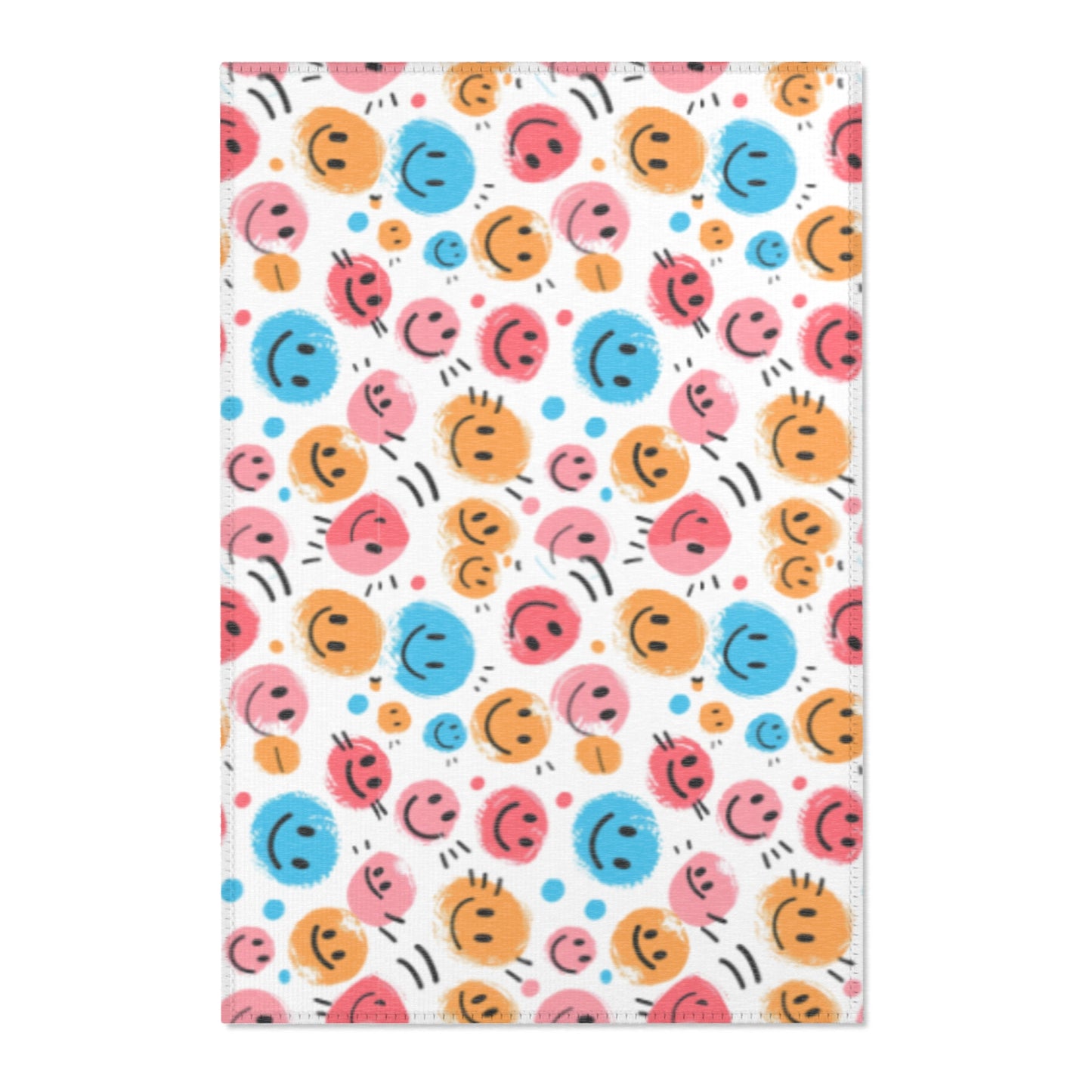 Cheerful Smiley Face Area Rug - Brighten Up Your Living Space!