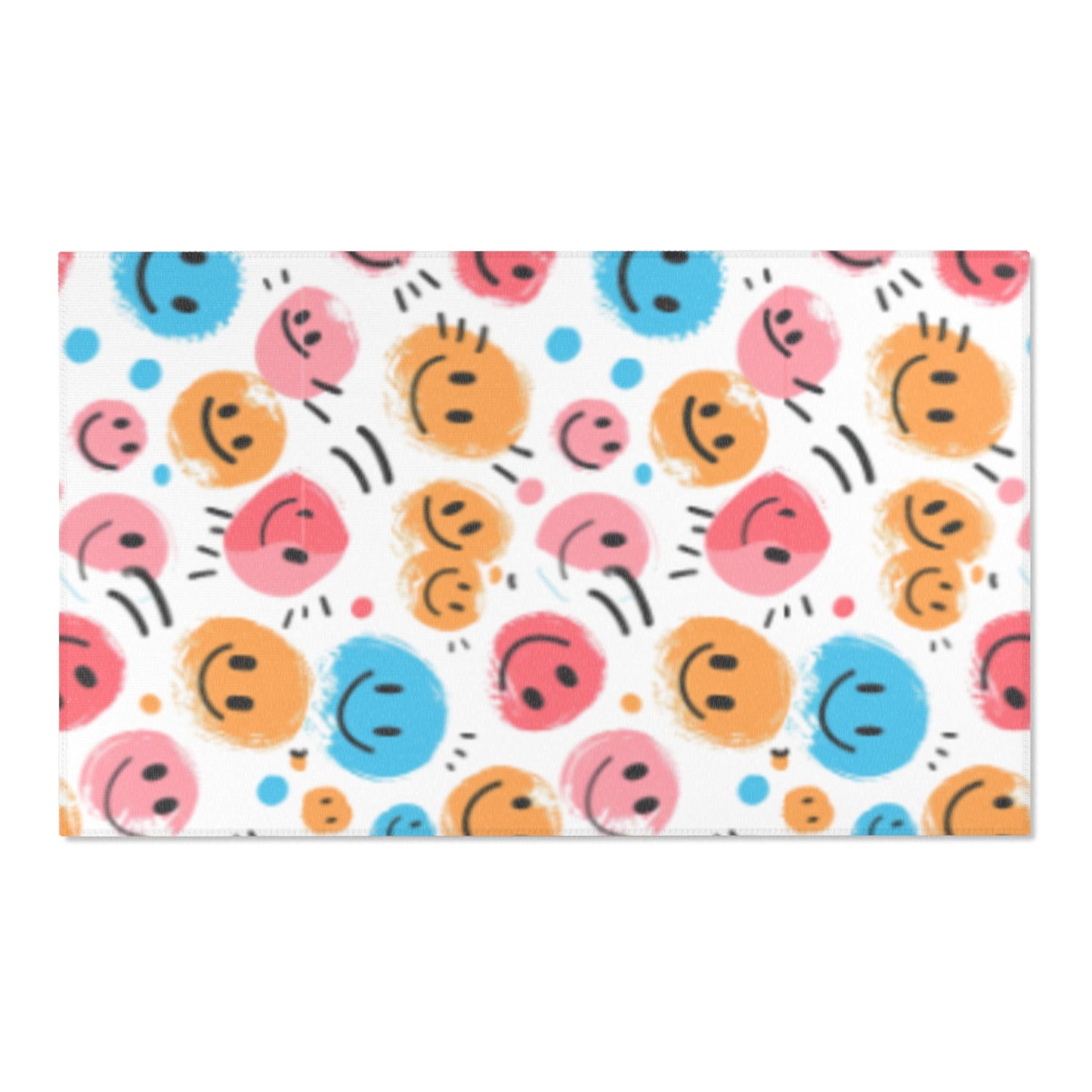Cheerful Smiley Face Area Rug - Brighten Up Your Living Space!