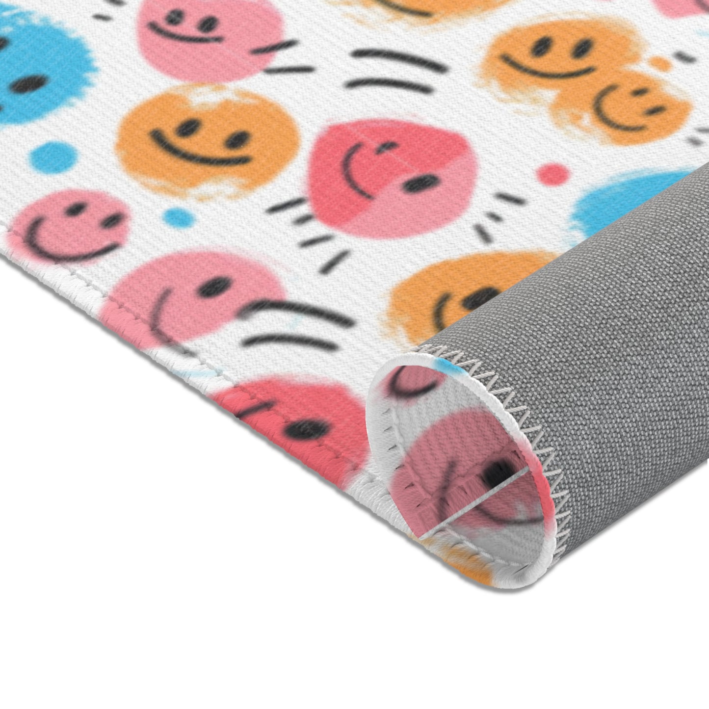 Cheerful Smiley Face Area Rug - Brighten Up Your Living Space!