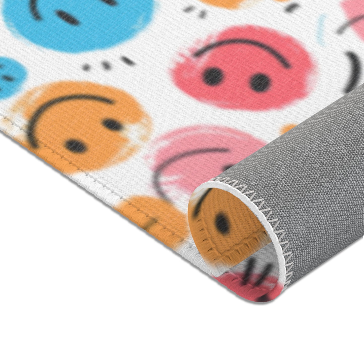 Cheerful Smiley Face Area Rug - Brighten Up Your Living Space!