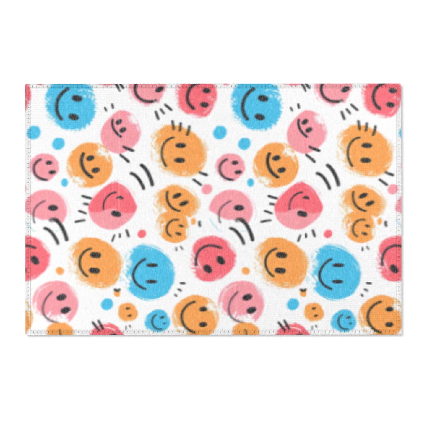 Cheerful Smiley Face Area Rug - Brighten Up Your Living Space!